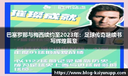 巴塞罗那与梅西续约至2023年:足球传奇继续书写辉煌篇章